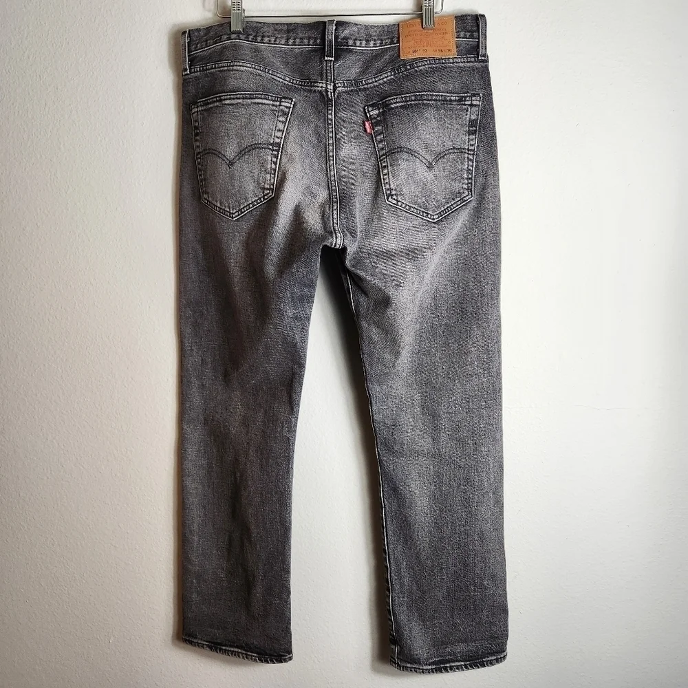 Levis 501 Premium XX '93 Mens Faded Black Button Fly Straight Leg Jeans-Size 36